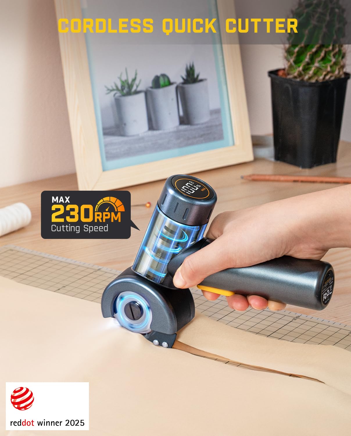 [🔥More affordable]💎Fanttik C8 Nano Cordless Electric Scissors with LED Display, Rechargeable Cardboard Cutter with 2 Blades, EasySwap Blade Change, LED Light, for Thin Cardboard Carpet Leather - Black