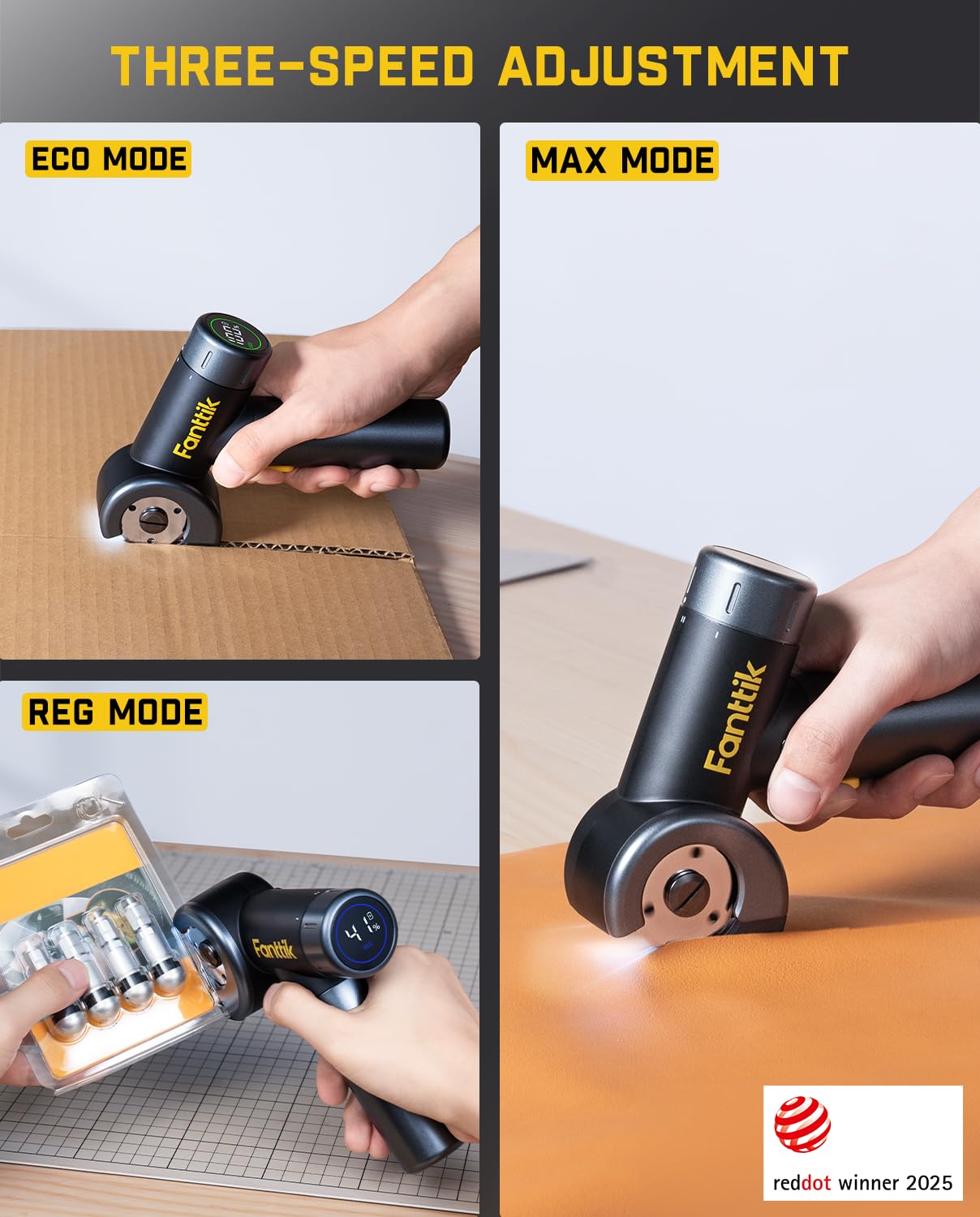 [🔥More affordable]💎Fanttik C8 Nano Cordless Electric Scissors with LED Display, Rechargeable Cardboard Cutter with 2 Blades, EasySwap Blade Change, LED Light, for Thin Cardboard Carpet Leather - Black